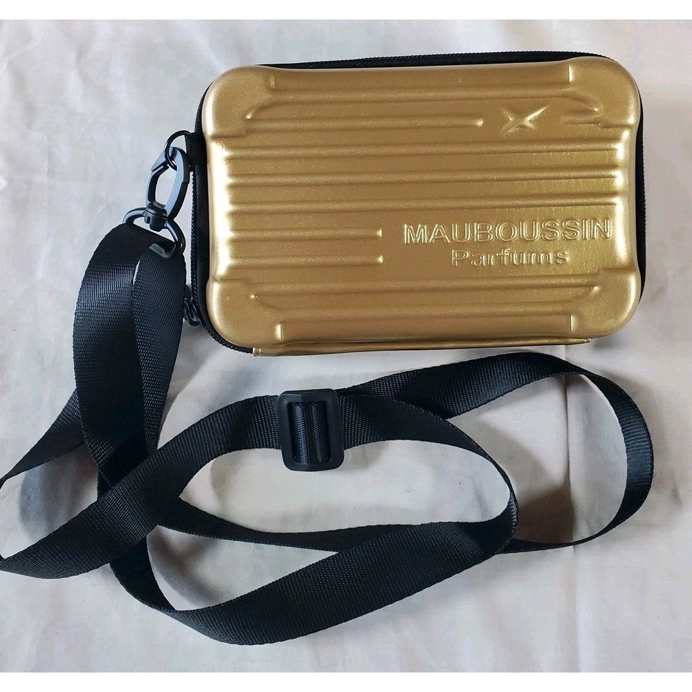 Mauboussin Parfums Crossbody Gold Color Lightweight PU Small Case Bag
